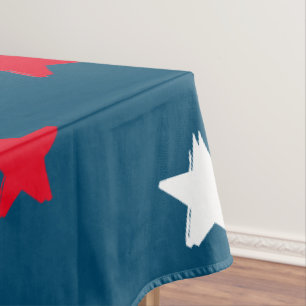 Nappe Patriotique rouge blanc turquoise bleu étoiles mot