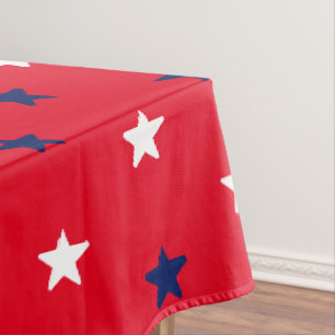 Nappe Patriotique rouge bleu marine étoiles motif modern