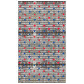 Nappe Patriotique rouge étoiles motif bardeaux rustiques (Devant)