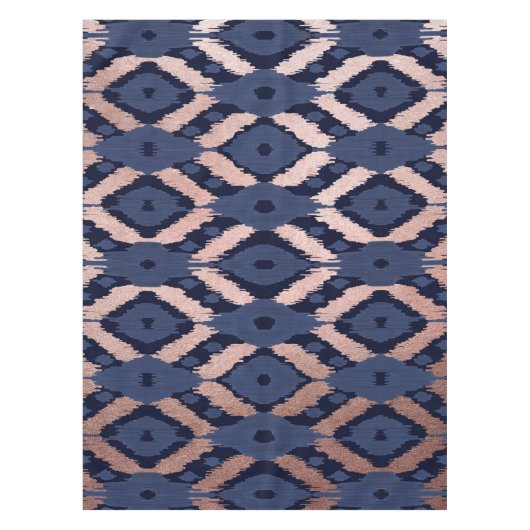 Nappe Patters de Bohemian Rose Gold Navy Blue Ikat (Devant)