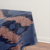 Nappe Patters de Bohemian Rose Gold Navy Blue Ikat (In Situ)