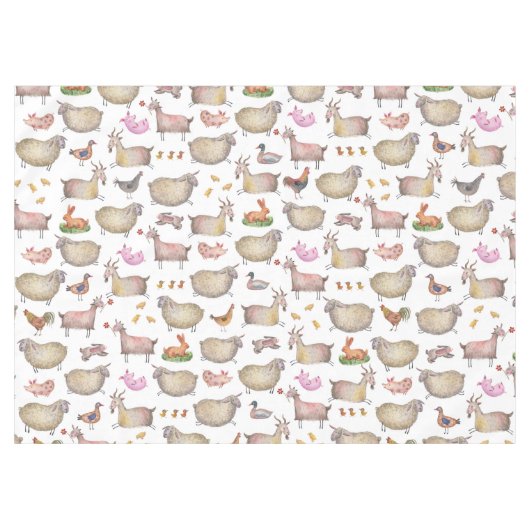 Nappe Patters de Cute Watercolor Farm Barn Animals (Devant (Horizontal))
