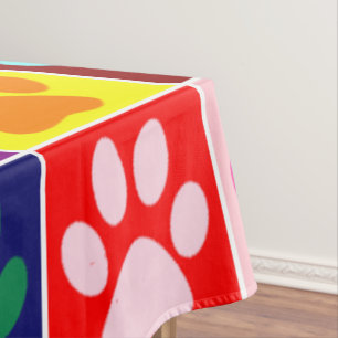 Nappe Pattes multicolores dans des carrés multicolores