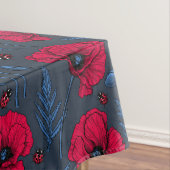 Nappe Pavot rouge et coccinelle bleu foncé (In Situ)