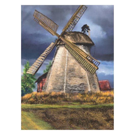 Nappe Pays-Bas Paysage Windmill Tablecloth Peinture (Devant)