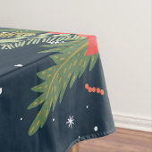 Nappe Pays Poinsettias rouges sur bleu (In Situ)