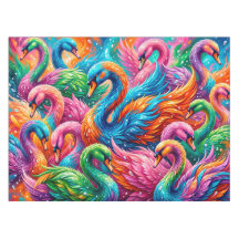 Paysage de rêve vibrant de cygne – Psychedelique B