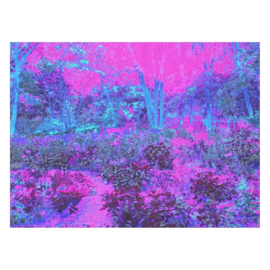 Nappe Paysage impressioniste rose chaud et bleu (Devant (Horizontal))