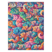 Nappe Paysage onirique de chat vibrant – Psychedelique B (Devant)