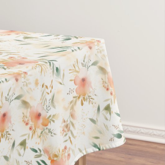 Nappe Peachy Gold Floral Abstrait (In Situ)