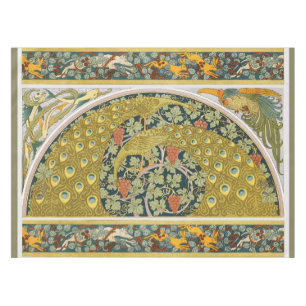 Nappe Peacock Art Nouveau Style rond design complexe