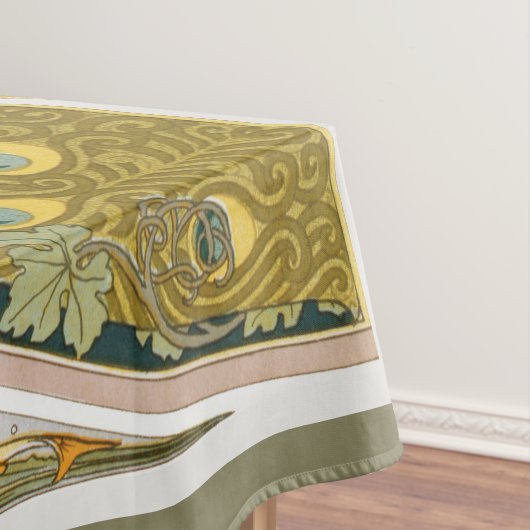 Nappe Peacock Art Nouveau Style rond design complexe (In Situ)