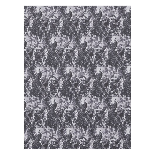 Nappe Peacocs En Jardin Rose Motif Bleu (Devant)