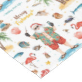 Nappe Pêche Noël thème avec le Père Noël (Angle)