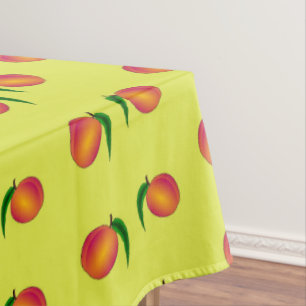 Nappe Pêcher le motif de fruits sur le jaune