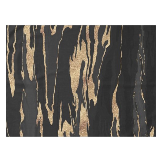 Nappe Peinture Abstraite en marbre noir or (Devant (Horizontal))