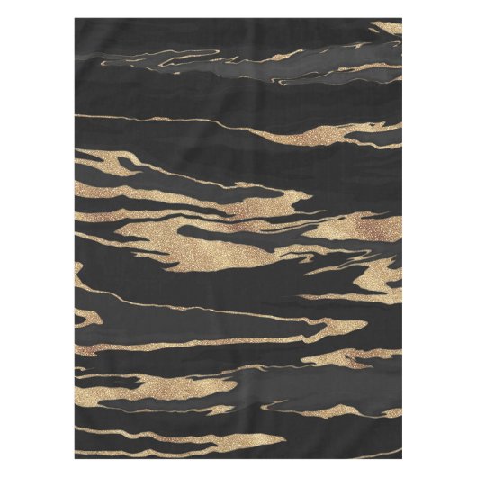Nappe Peinture Abstraite en marbre noir or (Devant)