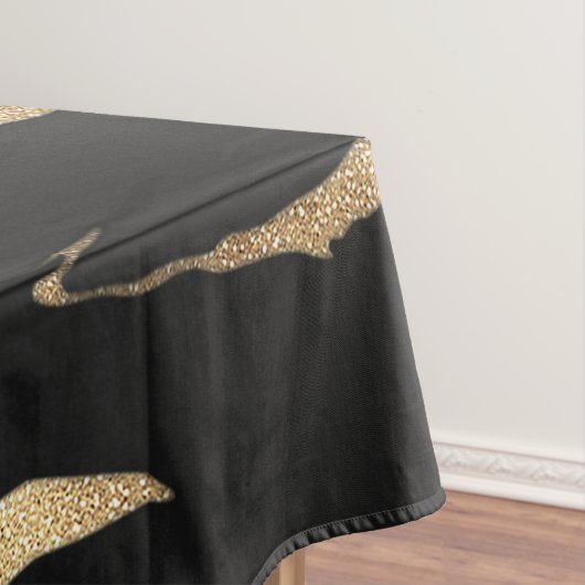 Nappe Peinture Abstraite en marbre noir or (In Situ)