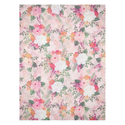 Nappe Peinture d'aquarelle rose romantique (Devant)