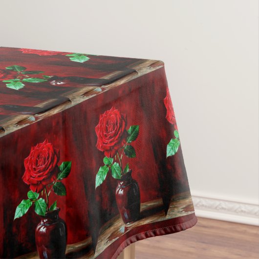 Nappe Peinture de fleurs de rose rouge (In Situ)