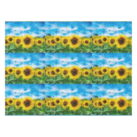 Nappe Peinture de tournesols (Devant (Horizontal))