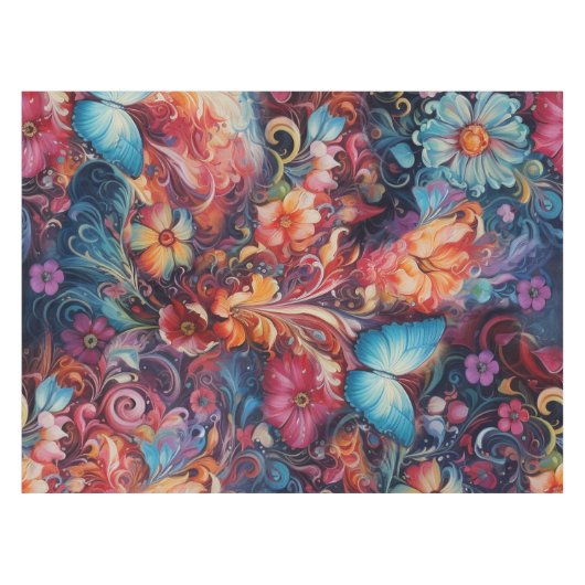 Nappe Peinture Imaginaire Fleurs exprimant la nature (Devant (Horizontal))