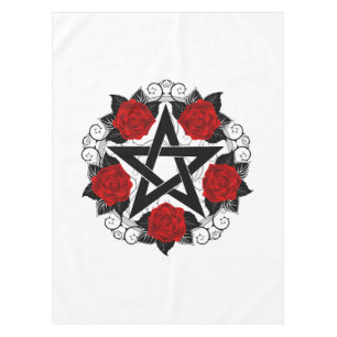 Nappe Pentagramme aux roses rouges