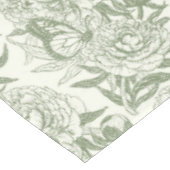 Nappe Peoné et papillons bloc impression, sauge vert et (Angle)