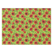 Nappe Pépites, rouge et vert sur le vert citron (Devant (Horizontal))