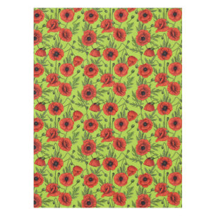 Nappe Pépites, rouge et vert sur le vert citron