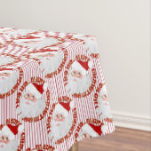 Nappe Père Noël Face Circles, Red Stripes-TABLE 60x104 (In Situ)