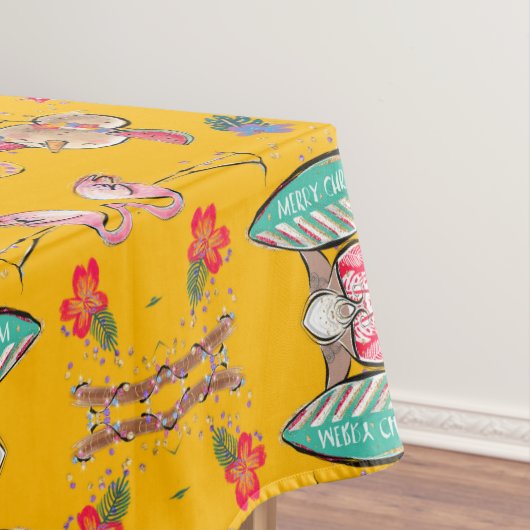 Nappe Père Noël hawaïenne tropicale jaune (In Situ)