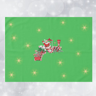 Nappe Père Noël sur le train de Noël Sucres de canne Éto