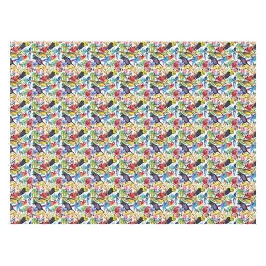 Nappe Perroquets colorés 2 d'aquarelle (Devant (Horizontal))