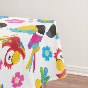 Nappe Perroquets colorés, Perroquets tropicaux, Oiseaux,
