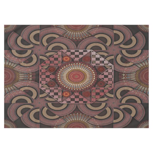 Nappe Perse sunniest encadré demi-cercle ethnique mandal (Devant (Horizontal))