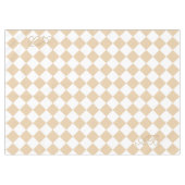 Nappe Personalized Gingham Tablecloth, White and Beige (Devant (Horizontal))