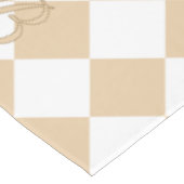 Nappe Personalized Gingham Tablecloth, White and Beige (Angle)