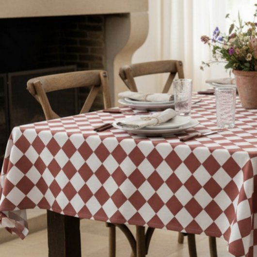 Nappe Personalized Gingham Tablecloth, Wine Red 