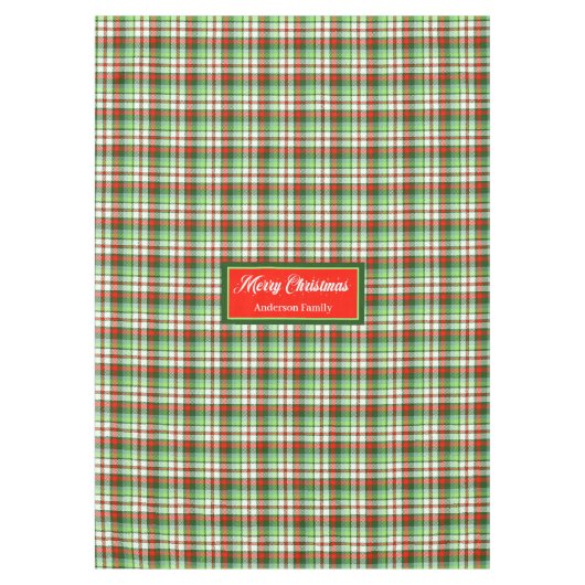 Nappe Personalized Holiday Tablecloth Elegant Red Green (Devant)