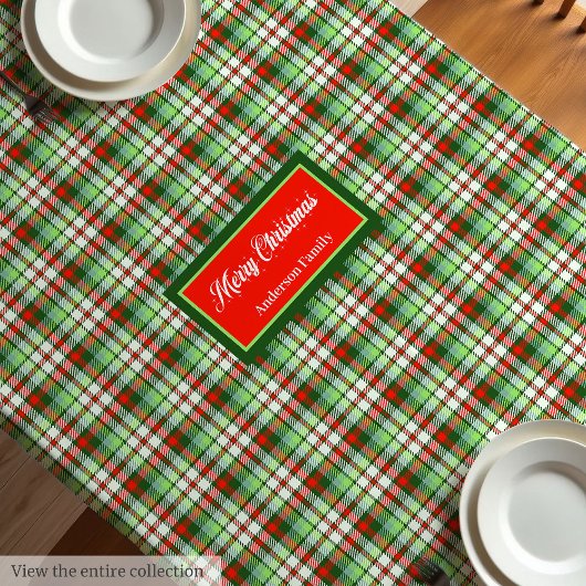 Nappe Personalized Holiday Tablecloth Elegant Red Green