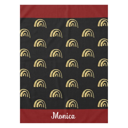Nappe Personalized name gold rainbow and black (Devant)