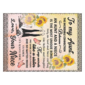 Nappe Personnalisé À Ma Superbe Blanche Tournesol Tante (Devant (Horizontal))