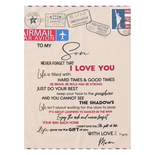 Nappe Personnalisé À Mon Fils, Fils Cadeau Anniversaire (Devant)