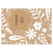 Nappe personnalisée avec monogramme marron et feui (Devant (Horizontal))