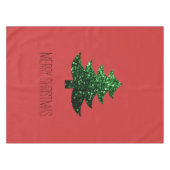 Nappe Personnaliser Sparkly sapin vert étincelant rouge (Devant (Horizontal))