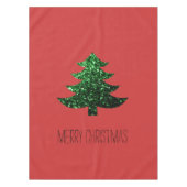 Nappe Personnaliser Sparkly sapin vert étincelant rouge (Devant)