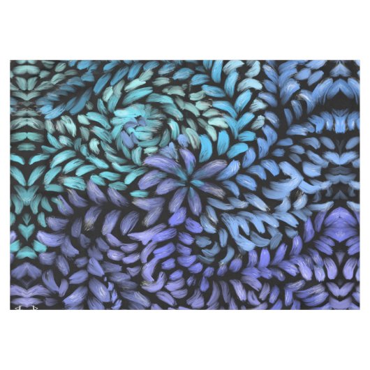 Nappe Pétales turquoises et bleus pivotants modernes per (Devant (Horizontal))
