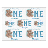 Nappe Petite aquarelle Ours mignon animal premier annive (Devant (Horizontal))
