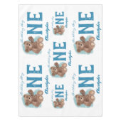 Nappe Petite aquarelle Ours mignon animal premier annive (Devant)